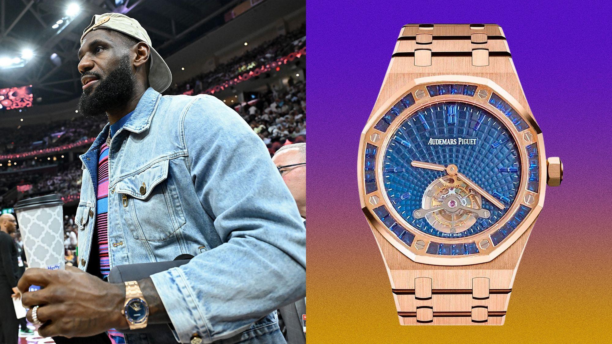 LeBron James wearing Audemars Piguet Royal Oak luxury watch showcasing celebrity style and prestige