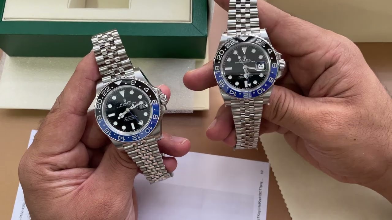 Side-by-side comparison of Rolex GMT Master II super clone watches showcasing exceptional quality and craftsmanship